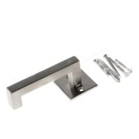 Deurkruk Leira gatdeel roestvaststaal binnenzijde op vierkante rozet - thumbnail