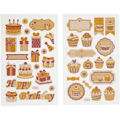 Creotime stickers verjaardag en cupcakes 4 vellen 16 x 10 cm 78 stuks Creotime stickers verjaardag en cupcakes 4 vellen 16 x 10 cm 78 stuks