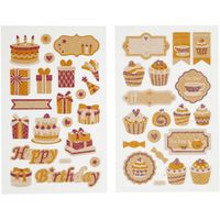 Creotime stickers verjaardag en cupcakes 4 vellen 16 x 10 cm 78 stuks - thumbnail