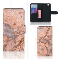 Huawei Ascend P8 Lite | Bookcase | Marmer Oranje | Portemonnee hoesje