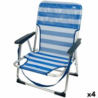 Strandstoel Aktive Opvouwbaar Blauw 44 x 72 x 35 cm (4 Stuks)