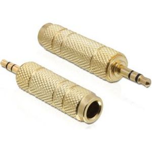 Delock 65360 Adapter Stereostekker 3,5 mm 3-polig > Stereo-jack 6,35 mm 3-polig metaal