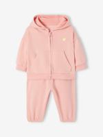 Sportpak met capuchon en rits + jogging voor baby lichtroze