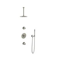 Hotbath Buddy - Inbouw Regendoucheset - 2 Stopkranen - Thermostatisch - Plafondbuis 30 cm - Hoofddouche 200 mm - Staafhanddouche - Waterbesparend - V02
