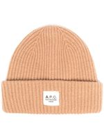 A.P.C. bonnet en maille nervurée - Marron - thumbnail