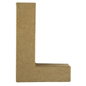 Letter L van papier mache onbeschilderd