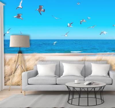 Fotobehang strand Ochtend wandeling