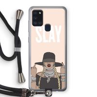 Slay All Day: Samsung Galaxy A21s Transparant Hoesje met koord
