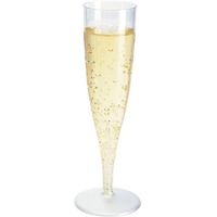 10x Champagne/prosecco glazen transparant - Champagneglazen - thumbnail