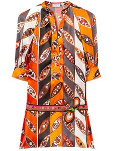 PUCCI robe-chemise courte à imprimé Girandole - Orange