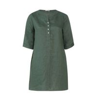 Paprika linnen tuniek donkergroen - thumbnail