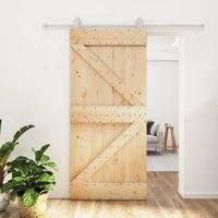Schuifdeur met beslag 95x210 cm massief grenenhout