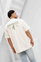 Equalité Levana Oversized T-Shirt Heren Gebroken Wit/Lichtbruin - Maat XL - Kleur: Gebroken WitTaupe | Soccerfanshop