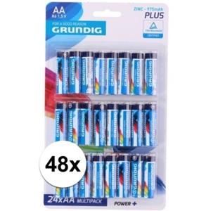 Grundig AA batterijen 1.5 V - R06 - 48x stuks - voordeelpak - batterijen penlites