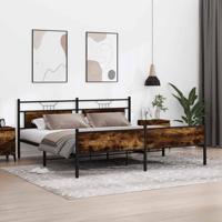 Bedframe zonder matras metaal gerookt eikenkleurig 200x200 cm