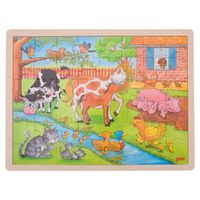 Goki houten legpuzzel op de boerderij, 48st. Goki houten legpuzzel op de boerderij, 48st.