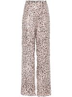 STYLAND pantalon droit à ornements de sequins - Rose