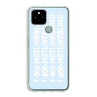 Hotline bling blue: Google Pixel 5 Transparant Hoesje