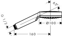 Hansgrohe Crometta handdouche - 1 jet - 6L/min - wit-chroom 26334400 - thumbnail