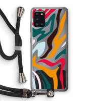 Colored Zebra: Samsung Galaxy A31 Transparant Hoesje met koord