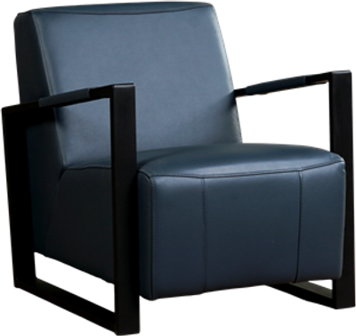 Blauwe leren industriële stalen fauteuil Touch - Toledo Leer Marine (blauw leer)
