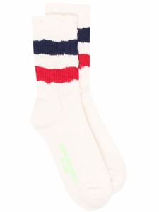 Golden Goose chaussettes à bords rayés - Tons neutres