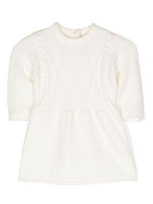Michael Kors Kids robe en maille à logo brodé - Blanc
