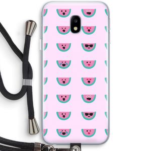 Smiley watermeloenprint: Samsung Galaxy J3 (2017) Transparant Hoesje met koord