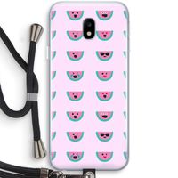 Smiley watermeloenprint: Samsung Galaxy J3 (2017) Transparant Hoesje met koord