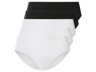 esmara 5 dames hipsters (Zwart/wit, S (36/38))