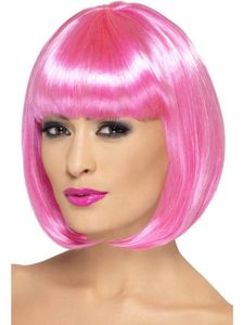 Partyrama pruik roze kort