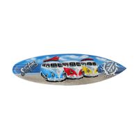 Blauwe surfplank/surfboard wanddecoratie/muurdecoratie met VW busjes Gone Surfing 50 cm