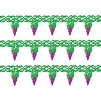 Druiven en wijn thema feest slingers - 3x - 400 cm - brandvertragend papier - versiering wijnavond