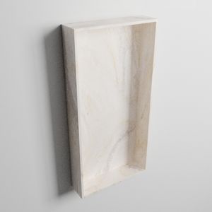 MONDIAZ EASY Nis 59,5x29,5cm in solid surface kleur Ostra. 1 vak  geschikt voor in- of opbouw