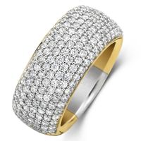 TI SENTO-Milano 12234ZY Ring zilver-zirconia goudkleurig-wit 10 mm Maat 60