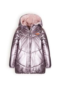 NoNo Meisjes winterjas halflang met capuchon - Baybee - Metallic Blush