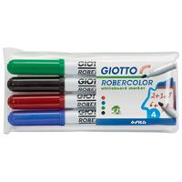 Giotto Robercolor whiteboardmarker, medium, ronde punt, etui met 4 stuks in geassorteerde kleuren 20 stuks - thumbnail