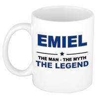 Emiel cadeau mok - man myth legend - naam koffiemok - 300 ml - collega - vaderdag