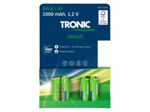 TRONIC 4 oplaadbare batterijen (AAA)