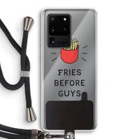 Fries before guys: Samsung Galaxy S20 Ultra Transparant Hoesje met koord