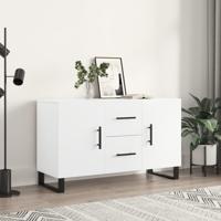 Dressoir 100x36x60 cm bewerkt hout wit - thumbnail