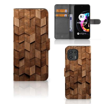 Book Style Case voor Motorola Edge 20 Lite Wooden Cubes