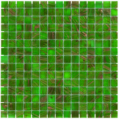 The Mosaic Factory Amsterdam Mozaiek Tegel Vierkant - Groen Glas Goud Serie 322x322 mm