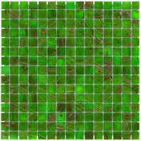 The Mosaic Factory Amsterdam Mozaiek Tegel Vierkant - Groen Glas Goud Serie 322x322 mm
