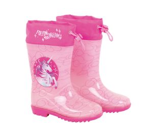 Arditex Regenlaarzen Unicorn meisjes PVC/textiel lichtroze/roze maat 24