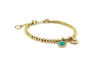 Qoss Armband Zoey Hart Turquoise | Goud