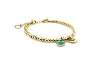 Qoss Armband Zoey Hart Turquoise | Goud