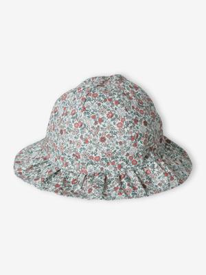 Zonnehoed met bloemenprint voor babymeisjes saliegroen