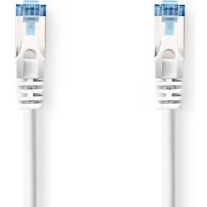 CAT6a-Kabel | S/FTP | RJ45 Male | RJ45 Male | 3.00 m | Snagless | Rond | LSZH | Wit | Label