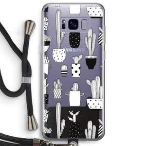 Cactusmotief: Samsung Galaxy S8 Plus Transparant Hoesje met koord